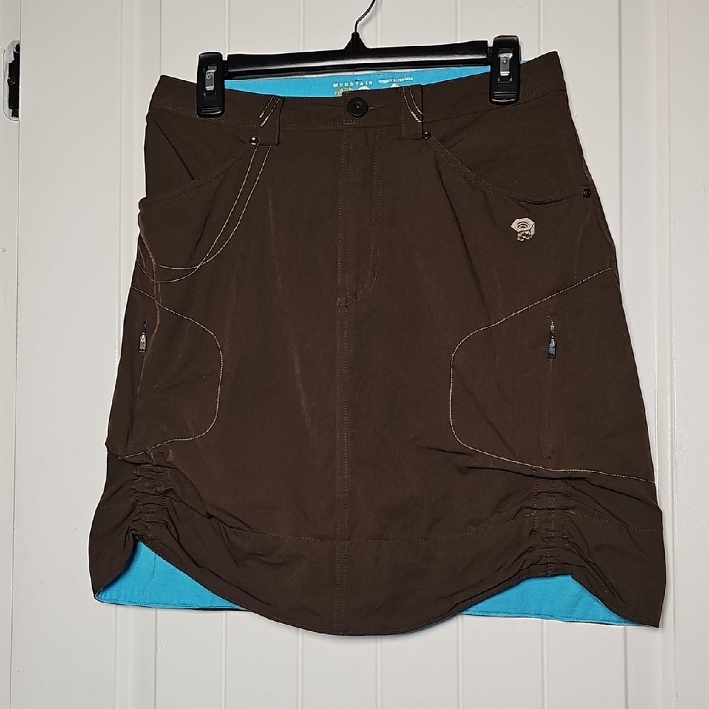 Mountain Hardware Sz 6 Brown Tennis Mini Skirt with Blue Accents